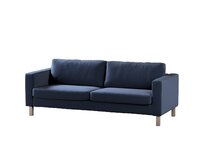 Dekoria Potah na pohovku IKEA Karlstad 3-místná, nerozkládací, krátký, tmavě modrá, pohovka Karlstad 3-místná, Ingrid, 705-39