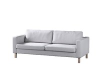 Dekoria Potah na pohovku IKEA Karlstad 3-místná, nerozkládací, krátký, světle šedý melanž, pohovka Karlstad 3-místná, Amsterdam, 704-45