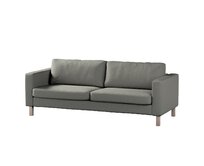 Dekoria Potah na pohovku IKEA Karlstad 3-místná, nerozkládací, krátký, šedá, pohovka Karlstad 3-místná, Etna, 161-25