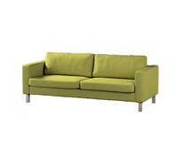 Dekoria Potah na pohovku IKEA Karlstad 3-místná, nerozkládací, krátký, zelená, pohovka Karlstad 3-místná, Living Velvet, 704-78