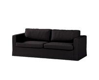 Dekoria Potah na pohovku IKEA Karlstad 3-místná, nerozkládací, dlouhý, Shadow Grey - grafitová, pohovka Karlstad 3-místná, Cotton Panama, 702-08