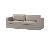 Dekoria Potah na pohovku IKEA Karlstad 3-místná, nerozkládací, dlouhý, šedo-béžová, pohovka Karlstad 3-místná, Etna, 705-09