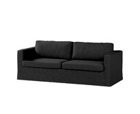 Dekoria Potah na pohovku IKEA Karlstad 3-místná, nerozkládací, dlouhý, černá, pohovka Karlstad 3-místná, Etna, 705-00