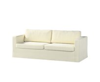 Dekoria Potah na pohovku IKEA Karlstad 3-místná, nerozkládací, dlouhý, smetanově bílá, pohovka Karlstad 3-místná, Velvet, 704-10