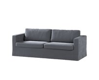 Dekoria Potah na pohovku IKEA Karlstad 3-místná, nerozkládací, dlouhý, grafitová šeď, pohovka Karlstad 3-místná, Velvet, 704-12