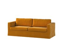 Dekoria Potah na pohovku IKEA Karlstad 3-místná, nerozkládací, dlouhý, medová, pohovka Karlstad 3-místná, Velvet, 704-23