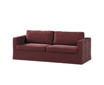 Dekoria Potah na pohovku IKEA Karlstad 3-místná, nerozkládací, dlouhý, bordó, pohovka Karlstad 3-místná, Velvet, 704-26
