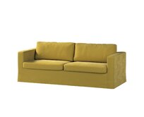 Dekoria Potah na pohovku IKEA Karlstad 3-místná, nerozkládací, dlouhý, olivově zelená, pohovka Karlstad 3-místná, Velvet, 704-27