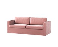 Dekoria Potah na pohovku IKEA Karlstad 3-místná, nerozkládací, dlouhý, korálová růžová, pohovka Karlstad 3-místná, Velvet, 704-30
