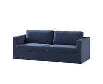 Dekoria Potah na pohovku IKEA Karlstad 3-místná, nerozkládací, dlouhý, tmavě modrá, pohovka Karlstad 3-místná, Ingrid, 705-39