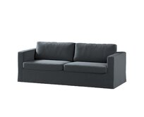 Dekoria Potah na pohovku IKEA Karlstad 3-místná, nerozkládací, dlouhý, grafitová, pohovka Karlstad 3-místná, Ingrid, 705-43