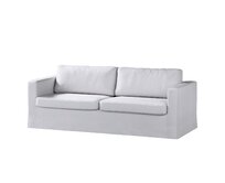 Dekoria Potah na pohovku IKEA Karlstad 3-místná, nerozkládací, dlouhý, světle šedý melanž, pohovka Karlstad 3-místná, Amsterdam, 704-45