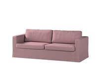 Dekoria Potah na pohovku IKEA Karlstad 3-místná, nerozkládací, dlouhý, růžový melanž s černou nitkou, pohovka Karlstad 3-místná, Amsterdam, 704-48