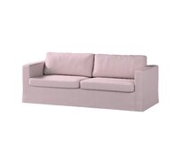 Dekoria Potah na pohovku IKEA Karlstad 3-místná, nerozkládací, dlouhý, pastelově růžový melanž, pohovka Karlstad 3-místná, Amsterdam, 704-51