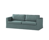 Dekoria Potah na pohovku IKEA Karlstad 3-místná, nerozkládací, dlouhý, šedomodrý šenil, pohovka Karlstad 3-místná, City, 704-85
