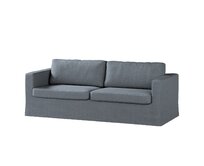Dekoria Potah na pohovku IKEA Karlstad 3-místná, nerozkládací, dlouhý, šedý grafit, pohovka Karlstad 3-místná, City, 704-86