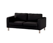 Dekoria Potah na pohovku IKEA Karlstad 2-místná, nerozkládací, krátký, Shadow Grey - grafitová, pohovka Karlstad 2-místná, Cotton Panama, 702-08