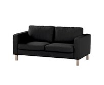 Dekoria Potah na pohovku IKEA Karlstad 2-místná, nerozkládací, krátký, černá, pohovka Karlstad 2-místná, Etna, 705-00