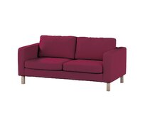 Dekoria Potah na pohovku IKEA Karlstad 2-místná, nerozkládací, krátký, Plum švestková, pohovka Karlstad 2-místná, Cotton Panama, 702-32