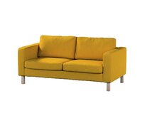 Dekoria Potah na pohovku IKEA Karlstad 2-místná, nerozkládací, krátký, hořčicový šenil, pohovka Karlstad 2-místná, Etna, 705-04