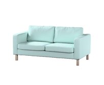 Dekoria Potah na pohovku IKEA Karlstad 2-místná, nerozkládací, krátký, pastelově blankytná , pohovka Karlstad 2-místná, Cotton Panama, 702-10