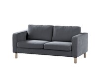 Dekoria Potah na pohovku IKEA Karlstad 2-místná, nerozkládací, krátký, grafitová šeď, pohovka Karlstad 2-místná, Velvet, 704-12