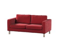 Dekoria Potah na pohovku IKEA Karlstad 2-místná, nerozkládací, krátký, sytá červená, pohovka Karlstad 2-místná, Velvet, 704-15