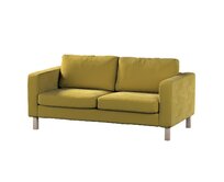 Dekoria Potah na pohovku IKEA Karlstad 2-místná, nerozkládací, krátký, olivově zelená, pohovka Karlstad 2-místná, Velvet, 704-27