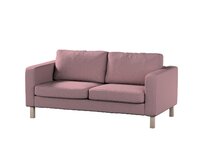 Dekoria Potah na pohovku IKEA Karlstad 2-místná, nerozkládací, krátký, růžový melanž s černou nitkou, pohovka Karlstad 2-místná, Amsterdam, 704-48
