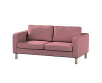 Dekoria Potah na pohovku IKEA Karlstad 2-místná, nerozkládací, krátký, matně růžová, pohovka Karlstad 2-místná, Cotton Panama, 702-43