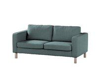 Dekoria Potah na pohovku IKEA Karlstad 2-místná, nerozkládací, krátký, šedomodrý šenil, pohovka Karlstad 2-místná, City, 704-85