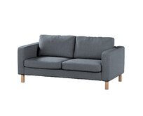 Dekoria Potah na pohovku IKEA Karlstad 2-místná, nerozkládací, krátký, šedý grafit, pohovka Karlstad 2-místná, City, 704-86
