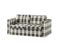 Dekoria Potah na pohovku IKEA Karlstad 2-místná , nerozkládací, dlouhý, černo-bílá kostka, pohovka Karlstad 2-místná, Edinburgh, 115-74