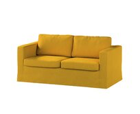 Dekoria Potah na pohovku IKEA Karlstad 2-místná , nerozkládací, dlouhý, hořčicový šenil, pohovka Karlstad 2-místná, Etna, 705-04