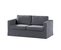Dekoria Potah na pohovku IKEA Karlstad 2-místná , nerozkládací, dlouhý, grafitová šeď, pohovka Karlstad 2-místná, Velvet, 704-12