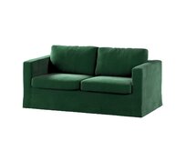 Dekoria Potah na pohovku IKEA  Karlstad 2-místná , nerozkládací, dlouhý, lahvová zeleň, pohovka Karlstad 2-místná, Velvet, 704-13