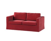 Dekoria Potah na pohovku IKEA Karlstad 2-místná , nerozkládací, dlouhý, sytá červená, pohovka Karlstad 2-místná, Velvet, 704-15