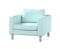 Dekoria Potah na křeslo IKEA Karlstad, krátký, pastelově blankytná , potah na křeslo Karlstad krátký, Cotton Panama, 702-10