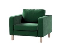Dekoria Potah na křeslo IKEA Karlstad, krátký, lahvová zeleň, potah na křeslo Karlstad krátký, Velvet, 704-13