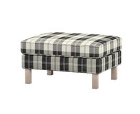 Dekoria Potah na podnožku IKEA Karlstad, černo-bílá kostka, potah na podnožku Karlstad, Edinburgh, 115-74