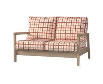 Dekoria Potah na pohovku IKEA Lillberg 2-místná nerozkládací, režný podklad,červená mřížka, pohovka Lillberg 2-místná, Avignon, 131-15