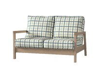 Dekoria Potah na pohovku IKEA Lillberg 2-místná nerozkládací, režný podklad, světle modrá mřížka, pohovka Lillberg 2-místná, Avignon, 131-66