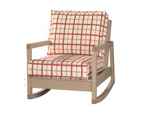 Dekoria Potah na křeslo IKEA Lillberg, režný podklad,červená mřížka, kØeslo Lillberg, Avignon, 131-15
