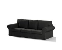 Dekoria Potah na pohovku IKEA Ektorp 3-místná, rozkládací STARÝ MODEL PIXBO, Shadow Grey - grafitová, pohovka Ektorp 3-místná rozkládací, Cotton Panama, 702-08