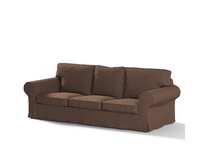 Dekoria Potah na pohovku IKEA Ektorp 3-místná, rozkládací STARÝ MODEL PIXBO, hnědá, pohovka Ektorp 3-místná rozkládací, Etna, 705-08