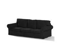 Dekoria Potah na pohovku IKEA Ektorp 3-místná, rozkládací STARÝ MODEL PIXBO, černá, pohovka Ektorp 3-místná rozkládací, Etna, 705-00