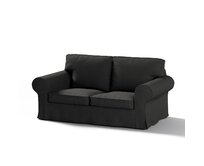 Dekoria Potah na pohovku IKEA Ektorp 2-místná, rozkládací, STARÝ MODEL, Shadow Grey - grafitová, pohovka Ektorp 2-místná rozkládací, Cotton Panama, 702-08