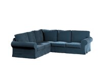 Dekoria Potah na pohovku IKEA Ektorp rohová, staroněmecká modrá, pohovka Ektorp rohová, Velvet, 704-16