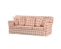 Dekoria Potah na pohovku IKEA Tomelilla 3-místná nerozkládací, režný podklad,červená mřížka, pohovka Tomelilla 3-místná, Avignon, 131-15