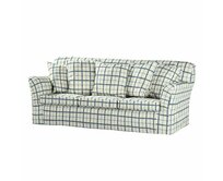 Dekoria Potah na pohovku IKEA Tomelilla 3-místná nerozkládací, režný podklad, světle modrá mřížka, pohovka Tomelilla 3-místná, Avignon, 131-66